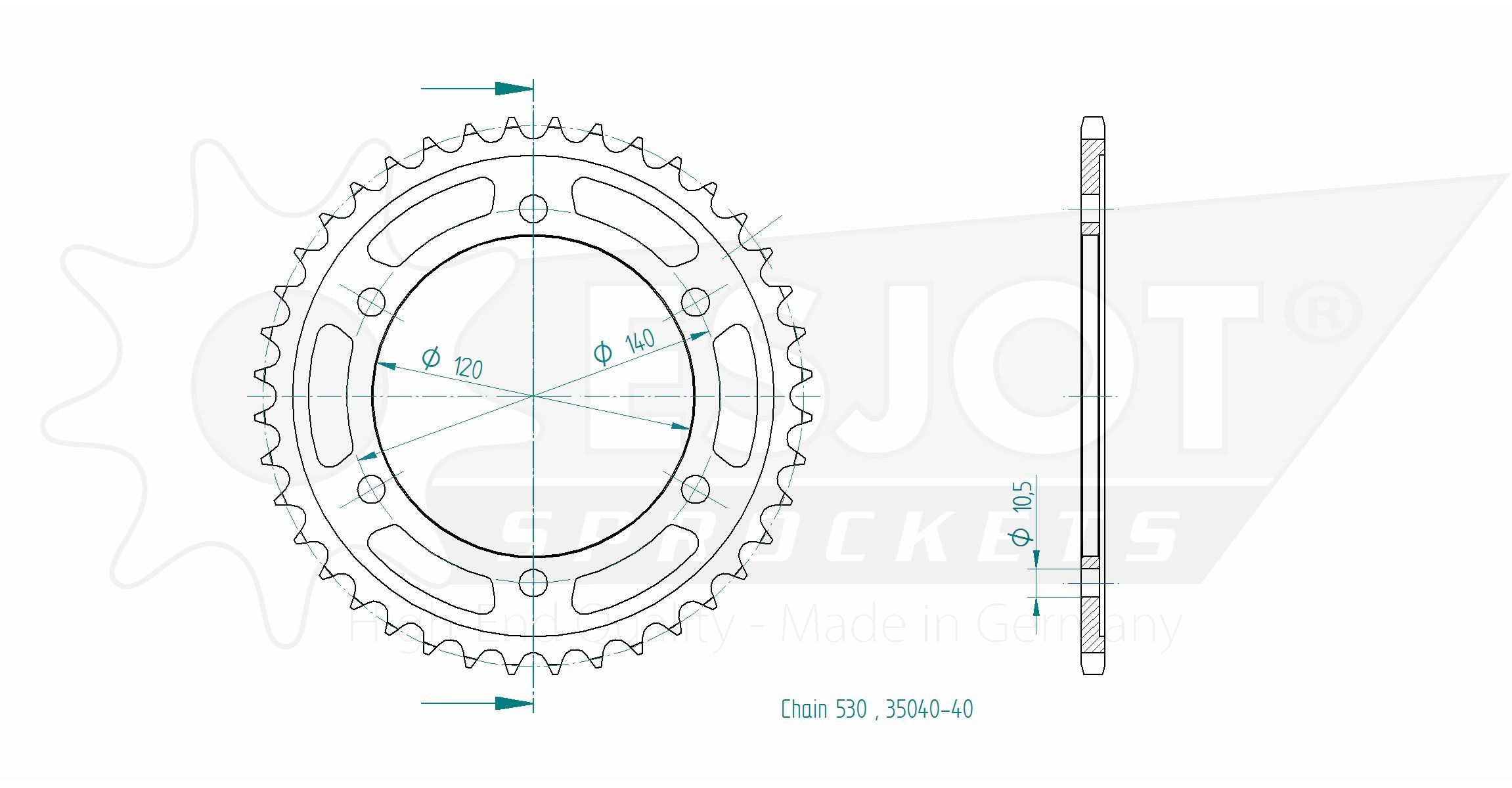 Звезда приводная 50-35040-40 / JTR499.40, JTR499