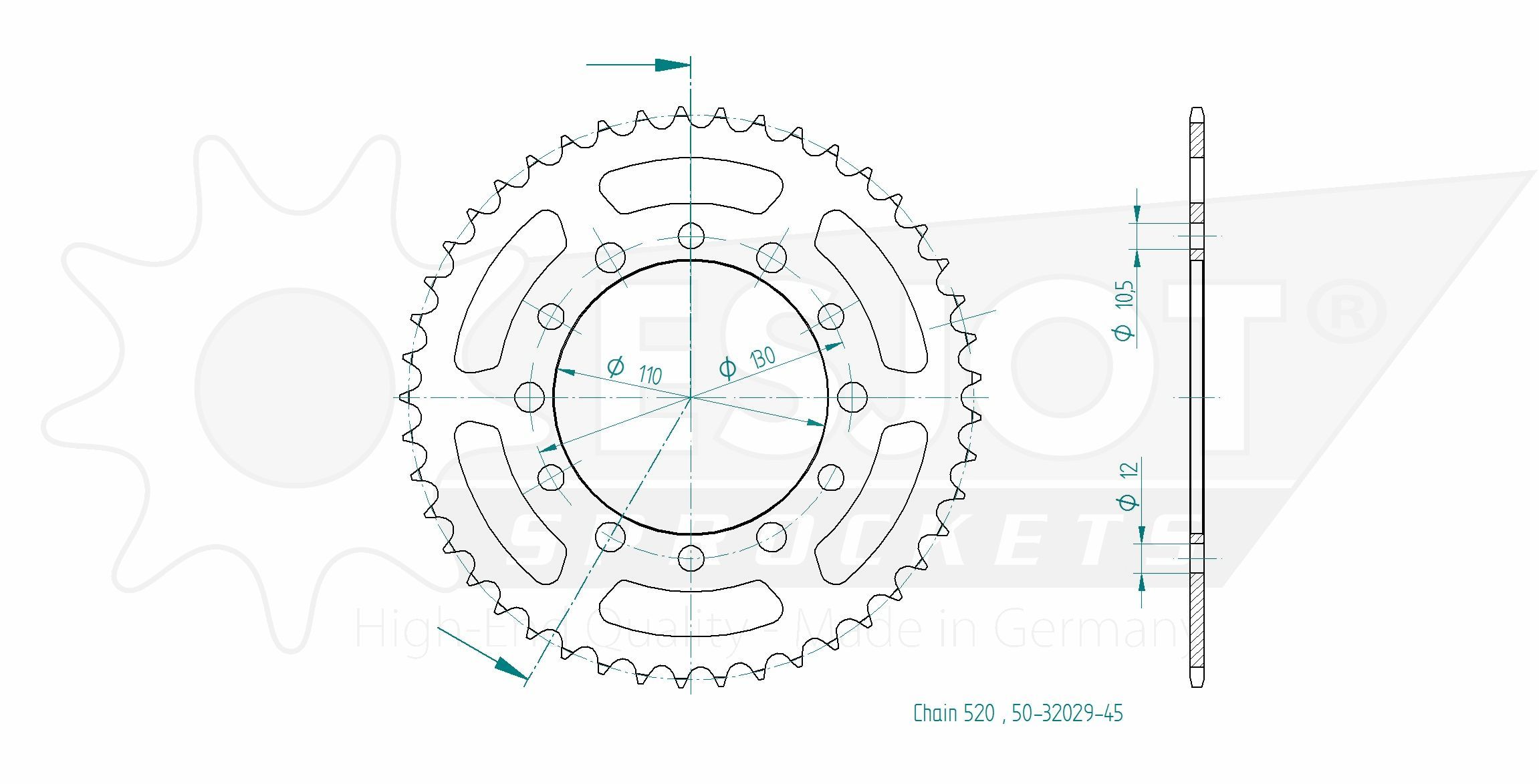 Звезда приводная 50-32029-45 / JTR486.45, JTR486