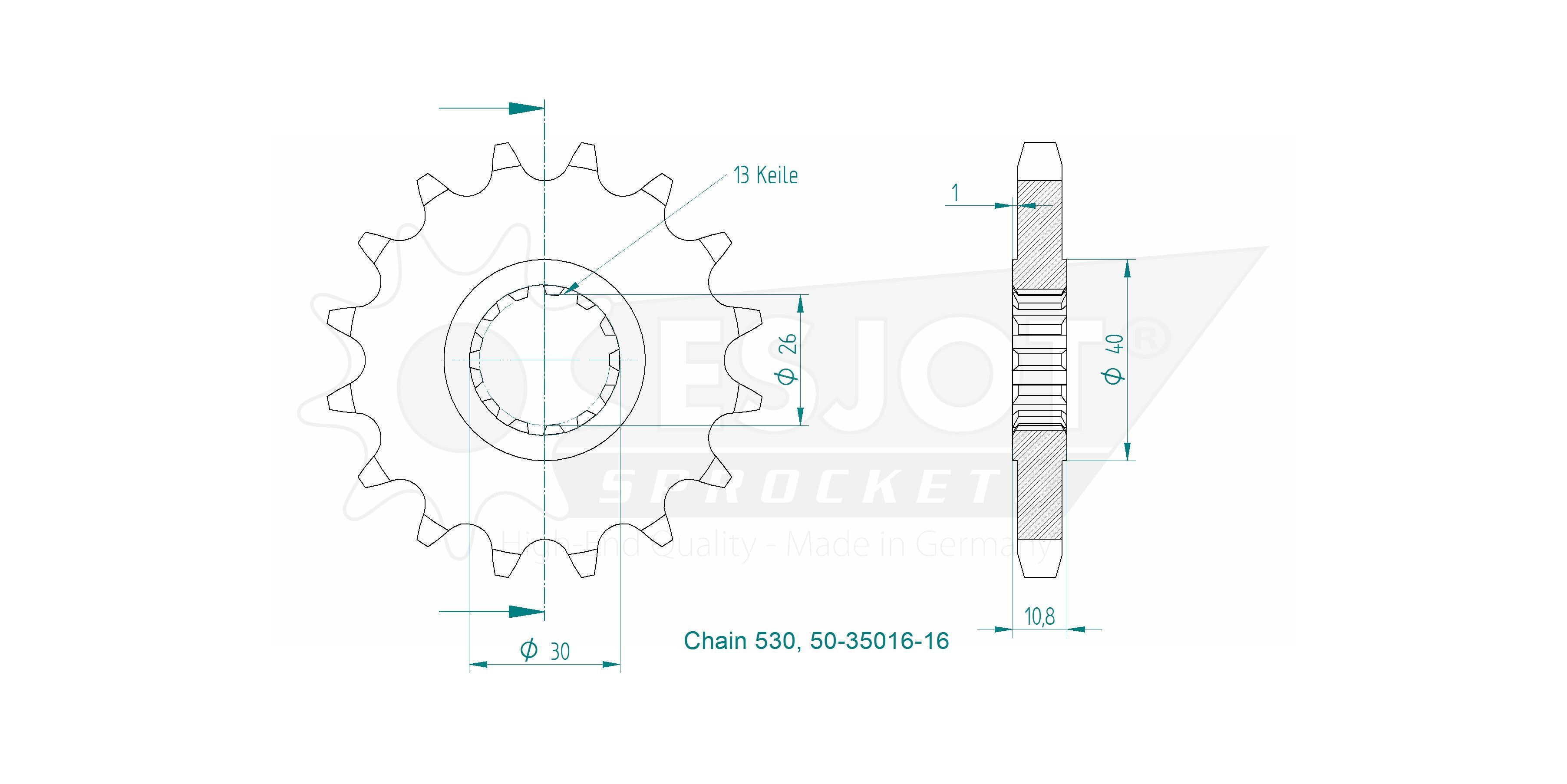 Звезда приводная 50-35016-16 / JTF579.16, JTF579