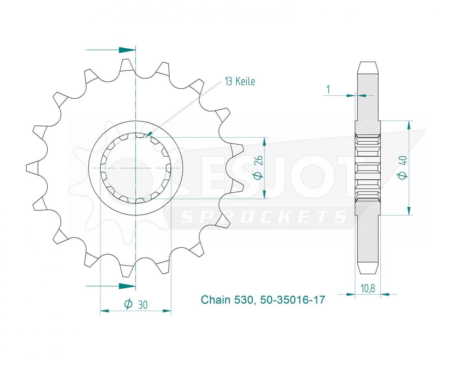 Звезда приводная 50-35016-17 / JTF579.17, JTF579