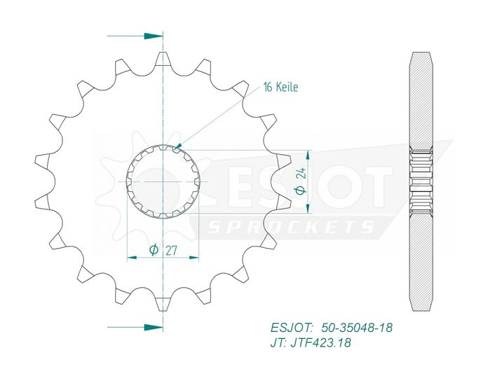 Звезда приводная 50-35048-18 / JTF423.18, JTF423