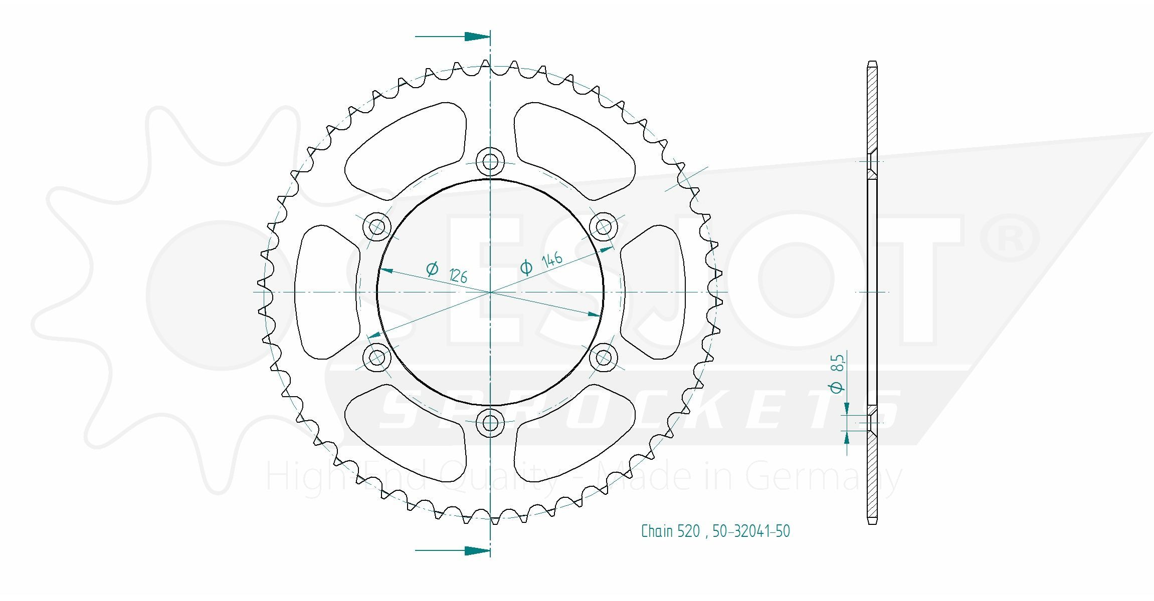 Звезда приводная 50-32041-50 / JTR808.50, JTR808