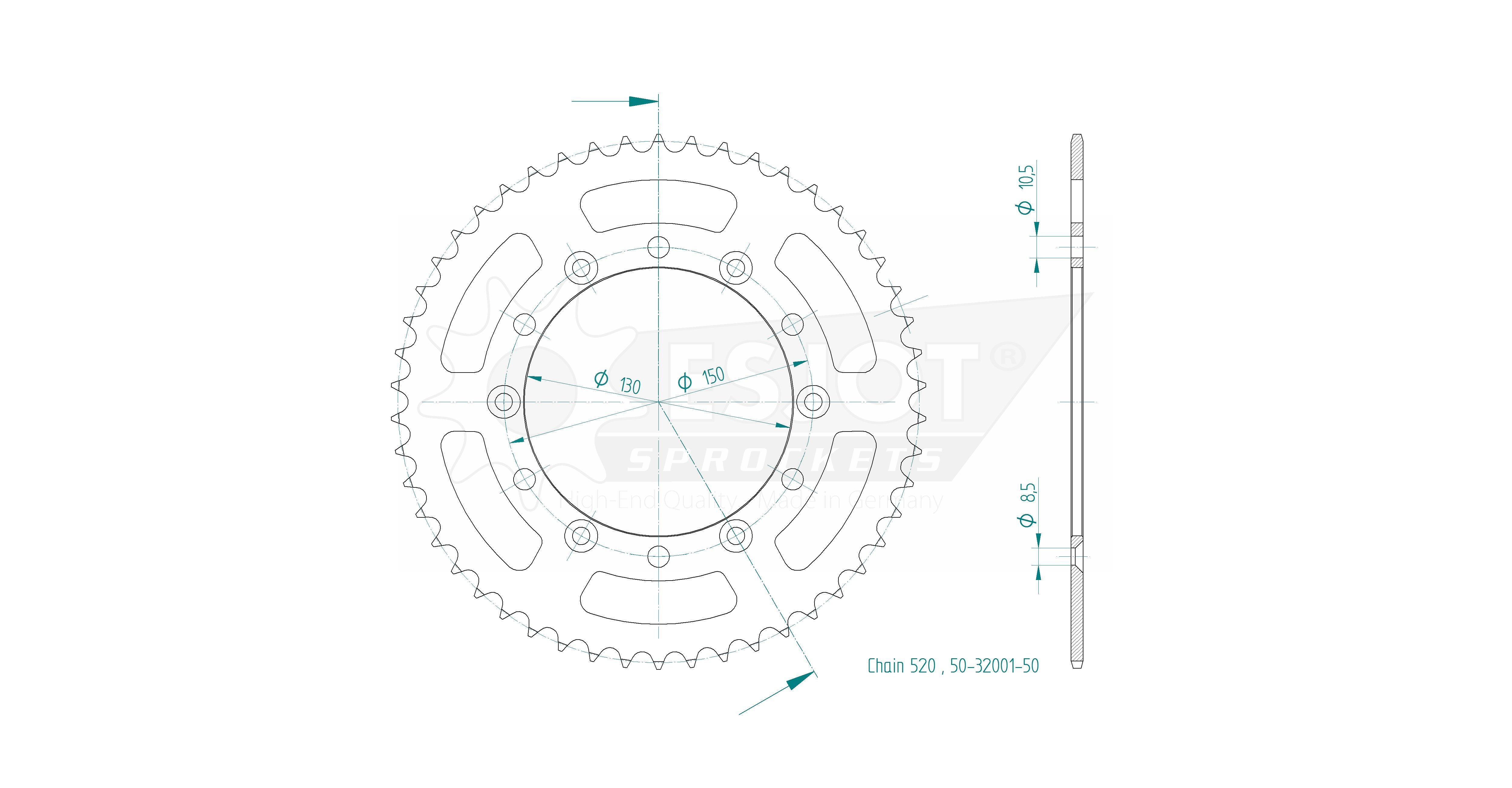 Звезда приводная 50-32001-50 / JTR245/2.50, JTR251.50, JTR245/2, JTR251