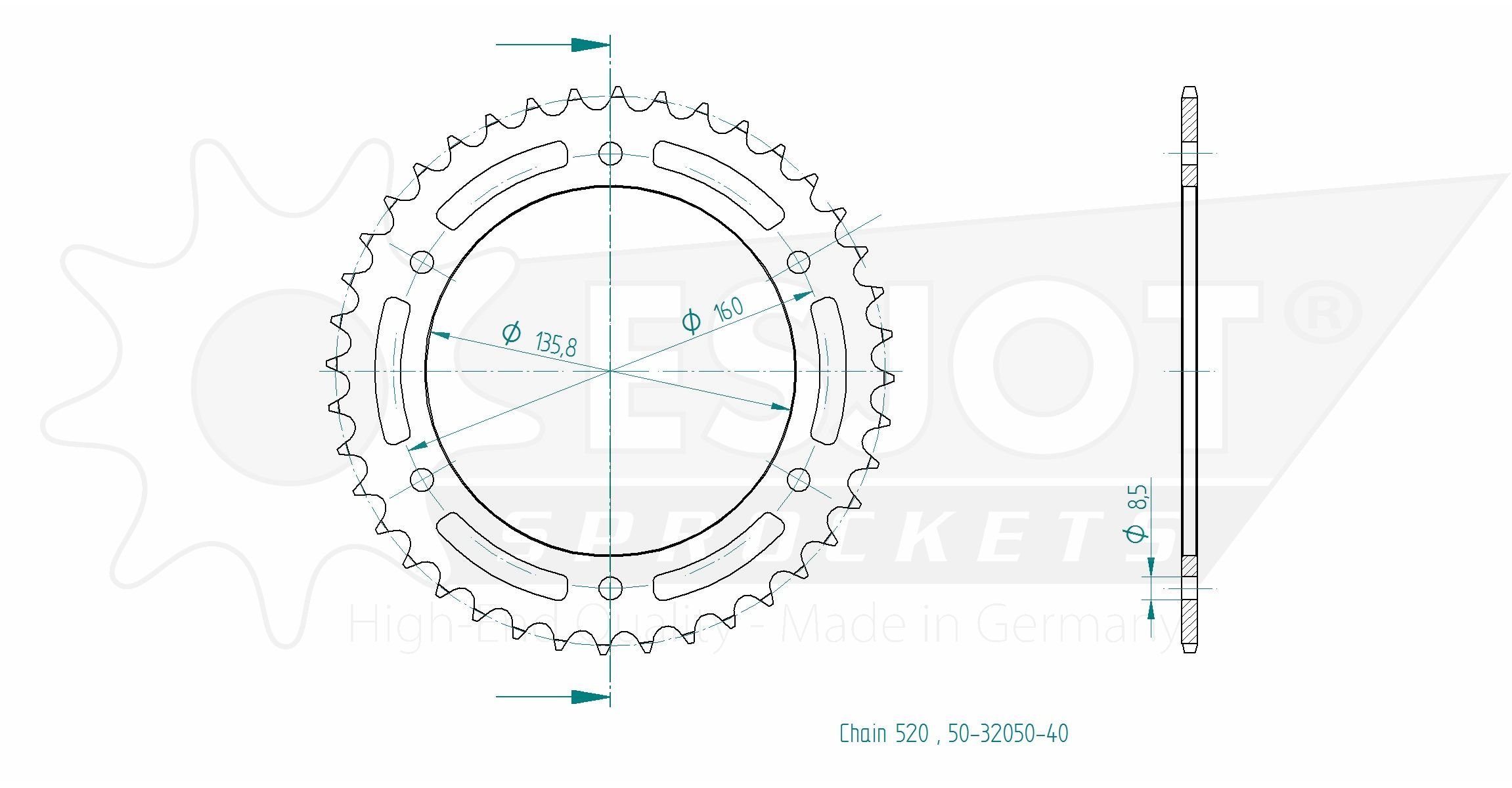 Звезда приводная 50-32050-40 / JTR5.40, JTR5