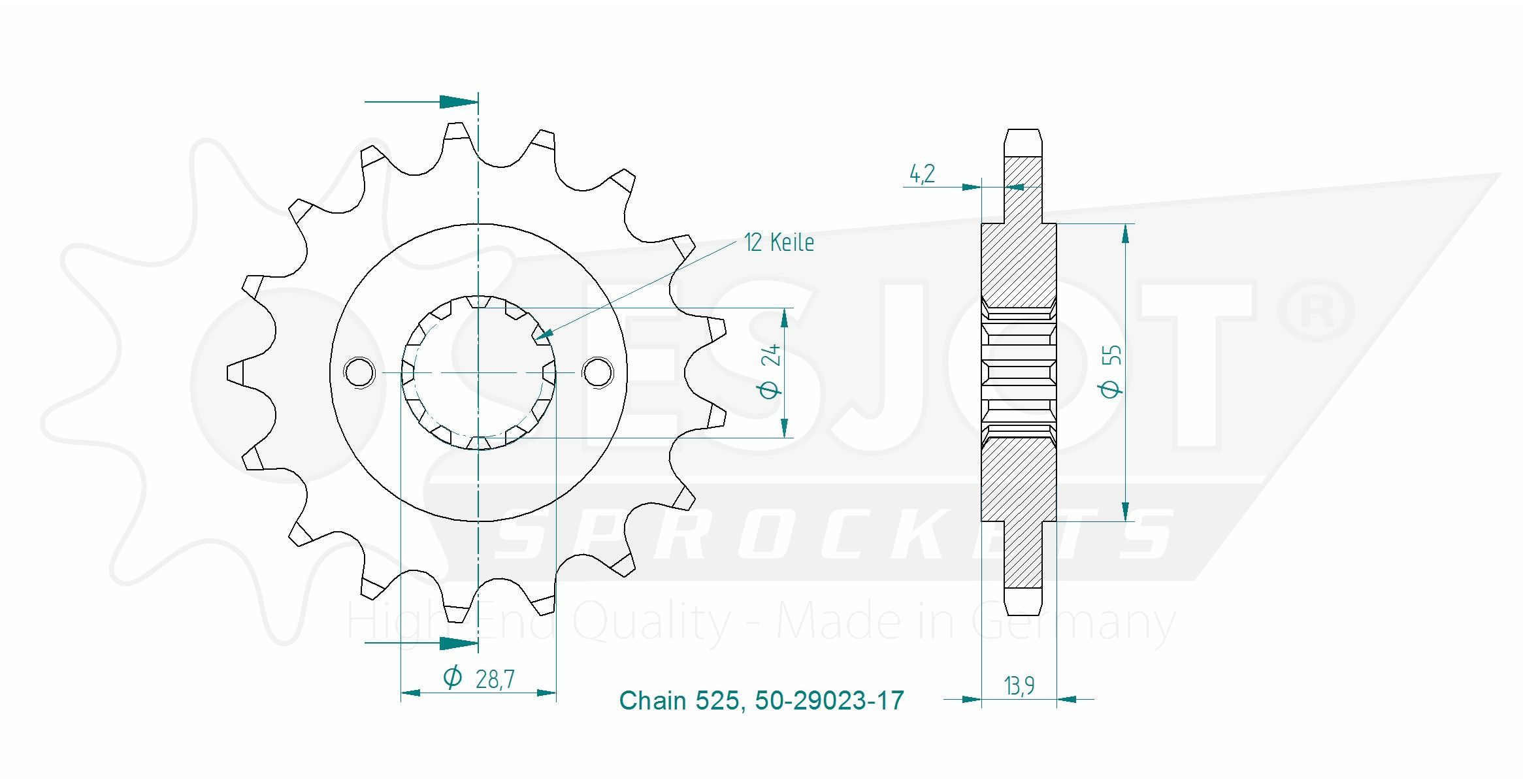 Звезда приводная 50-29023-17 / JTF1372.17, JTF1372