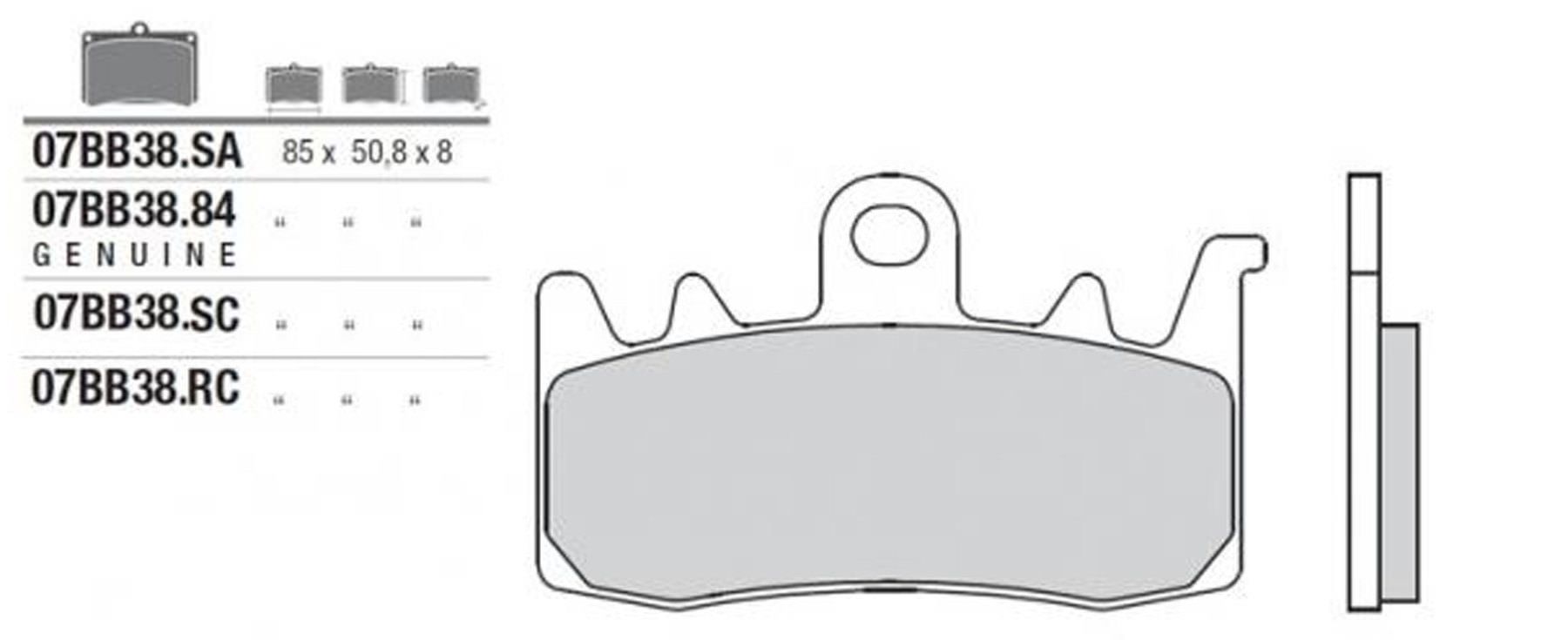 Тормозные колодки 07BB38SA / 07BB38