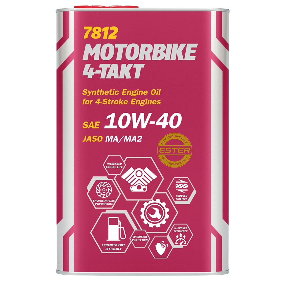 Моторное масло 7812 4-Takt Motorbike 10W40 1л маталл