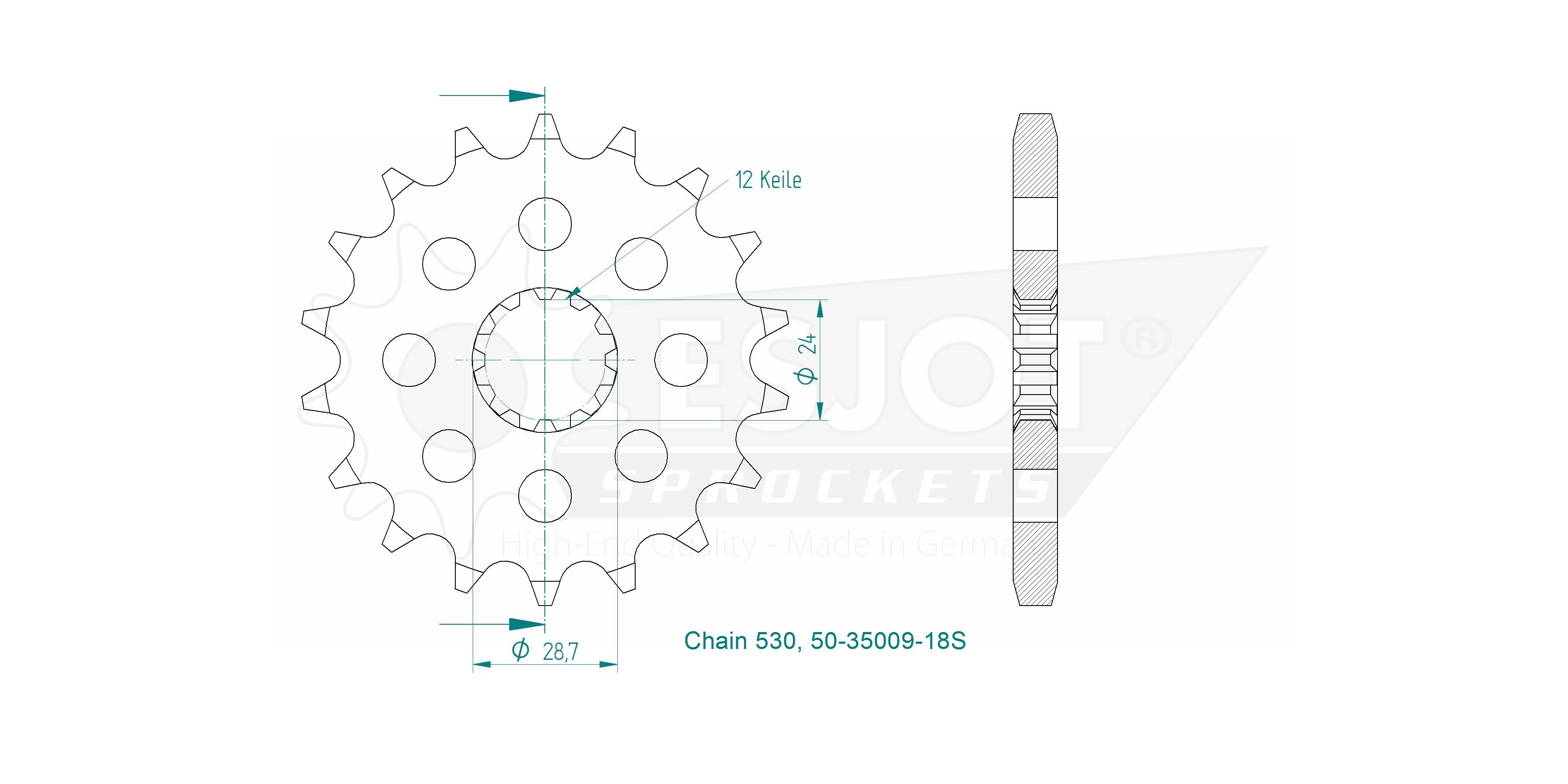 Звезда приводная 50-35009-18S / JTF517.18, JTF517