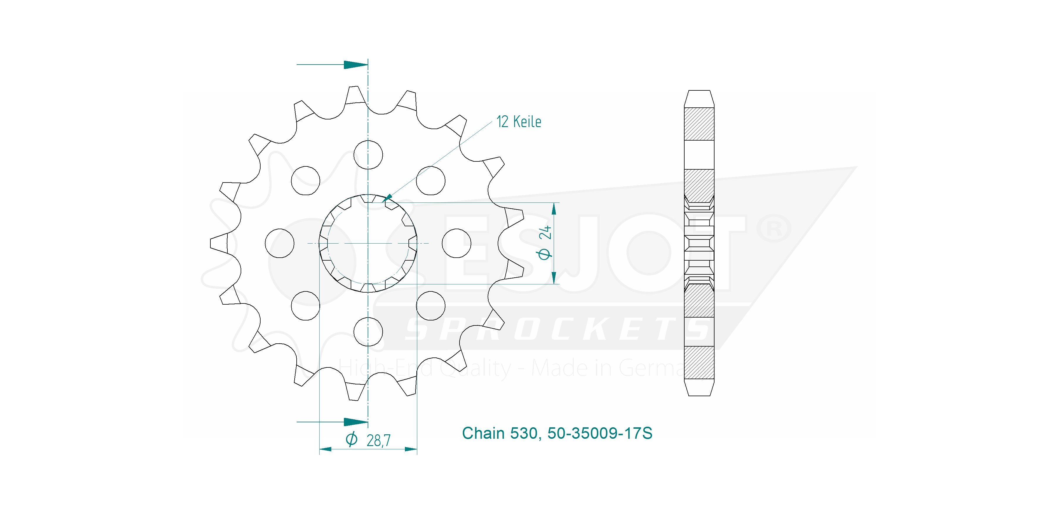 Звезда приводная 50-35009-17S / JTF517.17, JTF517