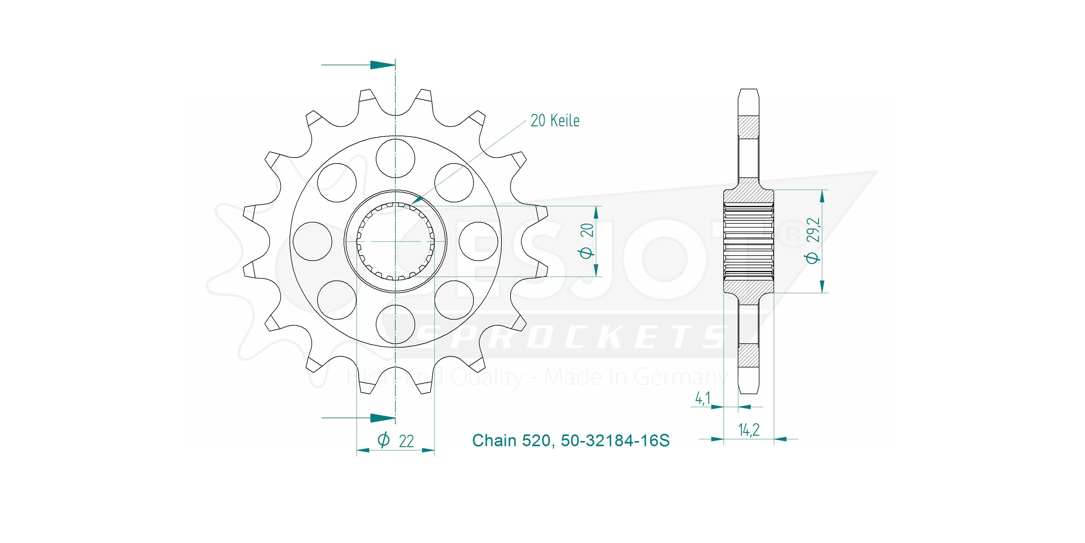 Звезда приводная 50-32184-16S / JTF406.16, JTF406