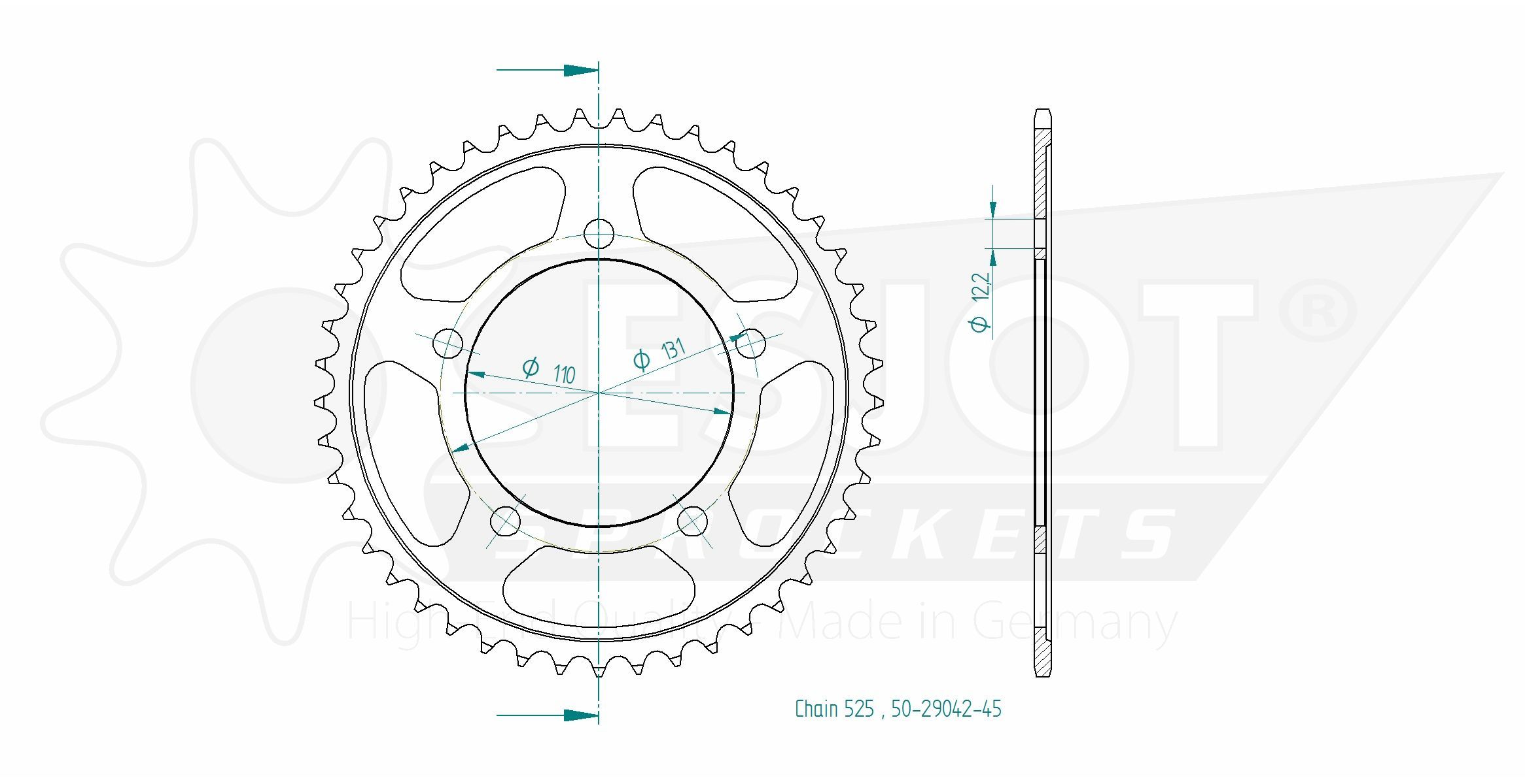 Звезда приводная 50-29042-45 / JTR7.45, JTR7