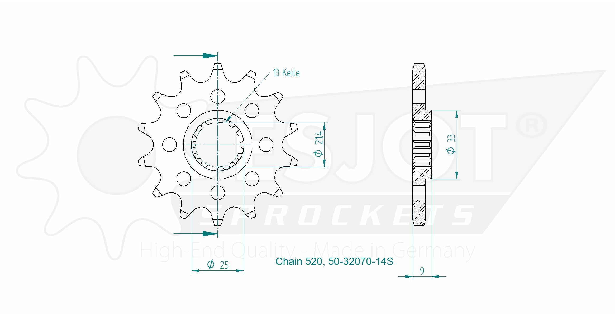 Звезда приводная 50-32070-14S / JTF1539.14, JTF1539