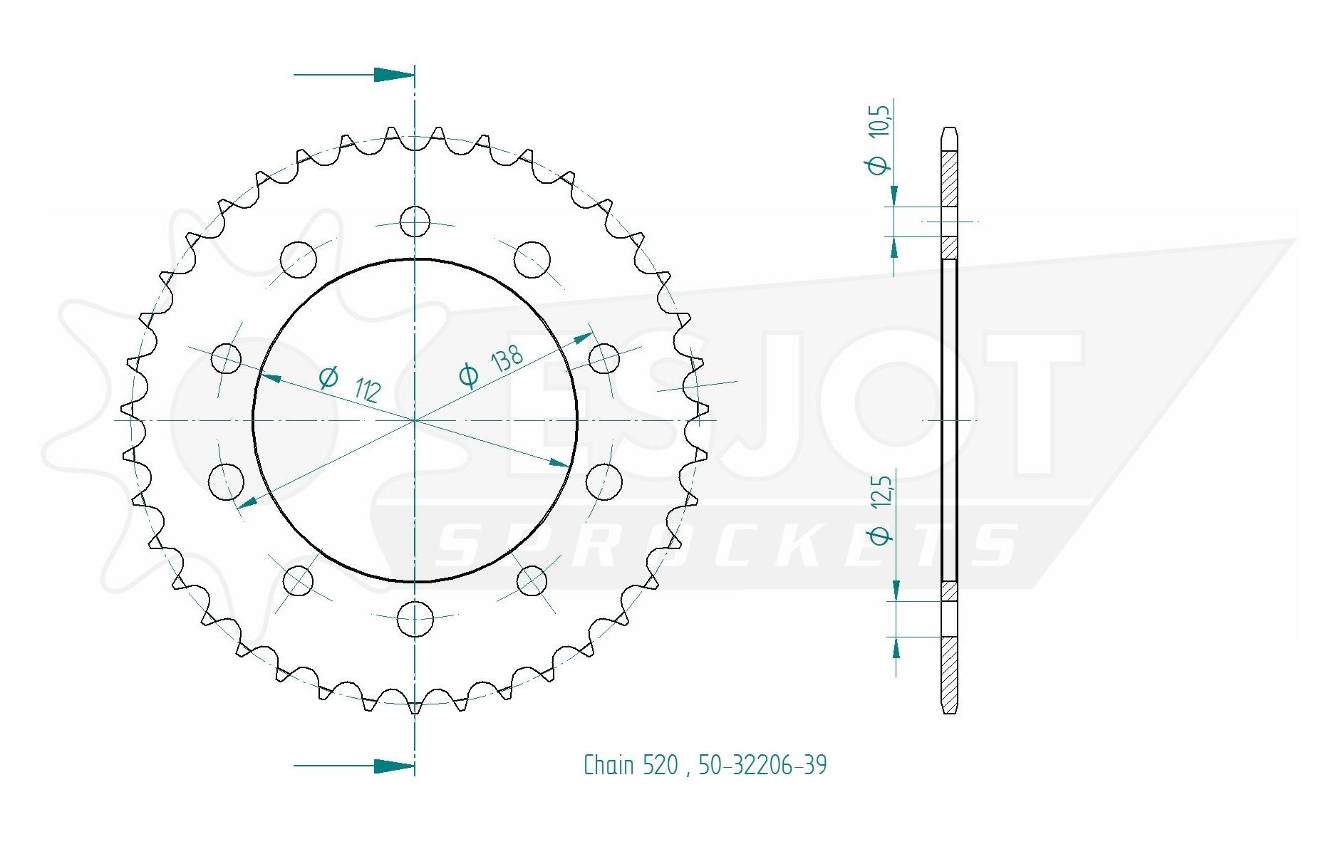 Звезда приводная 50-32206-39 / JTR1316.39, JTR1316