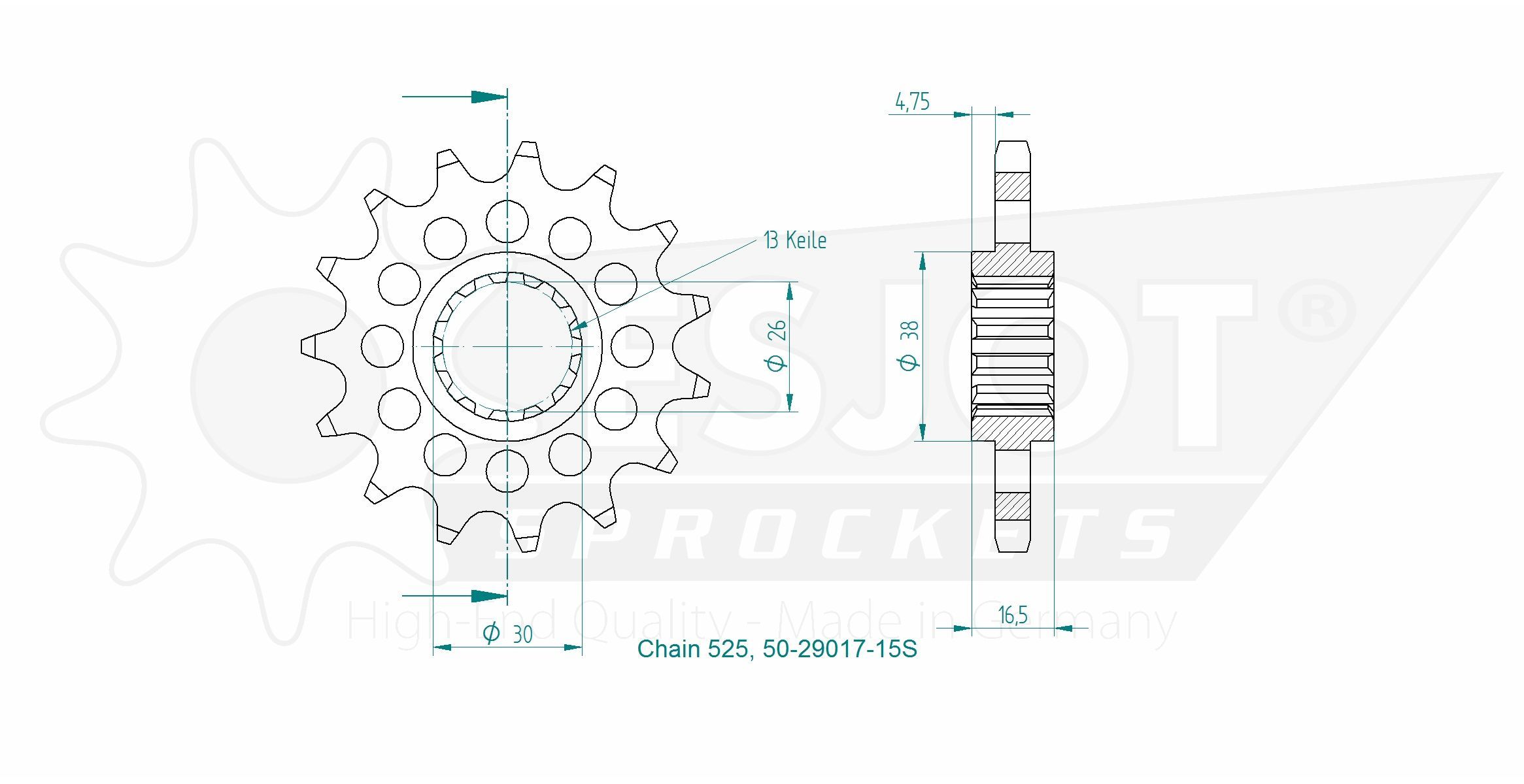 Звезда приводная 50-29017-15S / JTF1370.15, JTF1370