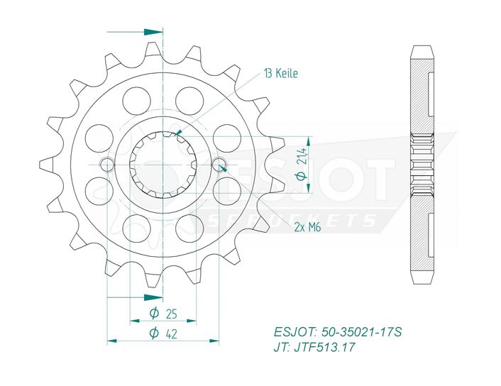 Звезда приводная 50-35021-17S / JTF513.17, JTF513